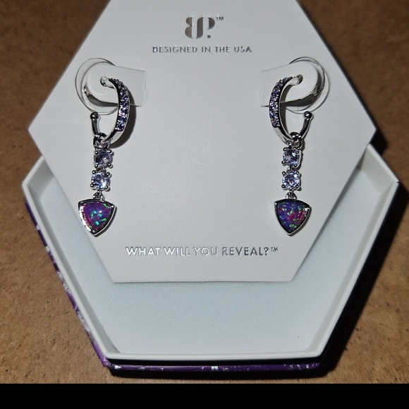 BP Amethyst Fire Opal 3 pc. Set: Necklace, Earrings, & Ring size 7